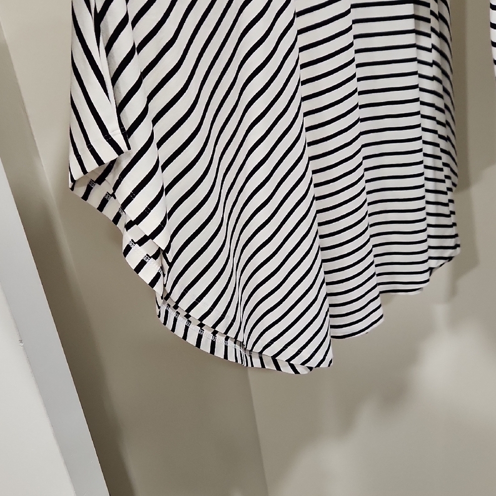 Chico's Black & White Striped Maxi Skirt with Tie-Front Top - Picture 5 of 5